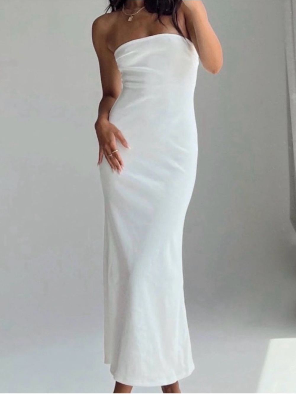 Princess Polly Strapless White Maxi Dress
